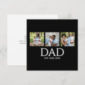 Fathers Day Caps Black 3 Photo Dad Established  シーズンカード (正面/裏面)