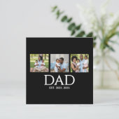 Fathers Day Caps Black 3 Photo Dad Established  シーズンカード (スタンド正面)