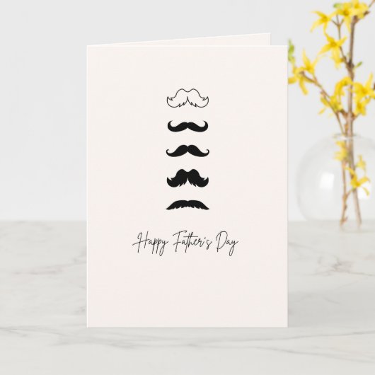 Father's Day Card Mustaches Card カード (黄色い花)
