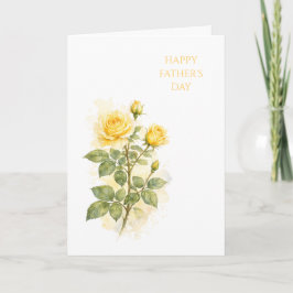 Father's Day Card Yellow Rose Watercolor Card カード