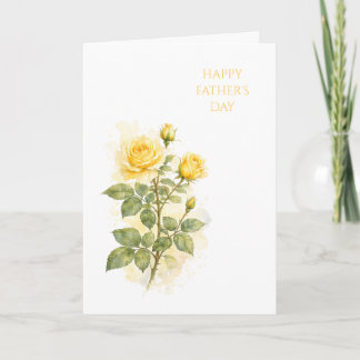 Father's Day Card Yellow Rose Watercolor Card カード