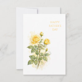 Father's Day Card Yellow Rose Watercolor Card ノートカード
