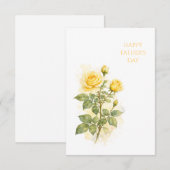 Father's Day Card Yellow Rose Watercolor Card ノートカード (正面/裏面)