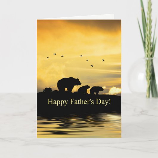 Father's Day Cute Bears for Papa Bear カード (正面)