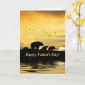 Father's Day Cute Bears for Papa Bear カード (黄色い花)