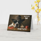 Fathers Day Cute Dog with Cowboy Hat Blackjack カード (黄色い花)