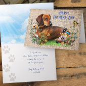 Fathers Day Dachshund Custom Message カード