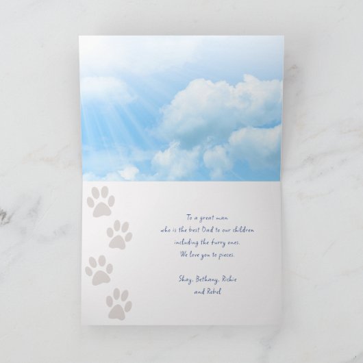 Fathers Day Dachshund Custom Message カード (内部)