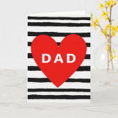Fathers Day Dad Striped Heart Card カード (黄色い花)