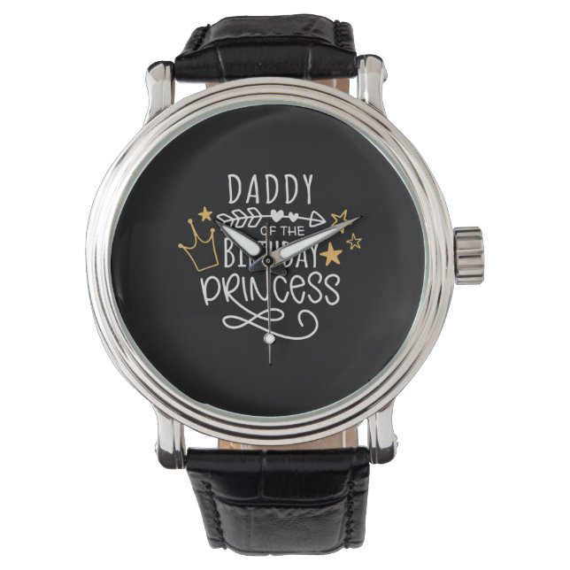 Father's Day Daddy Of The Birthday Princess 腕時計 (正面)
