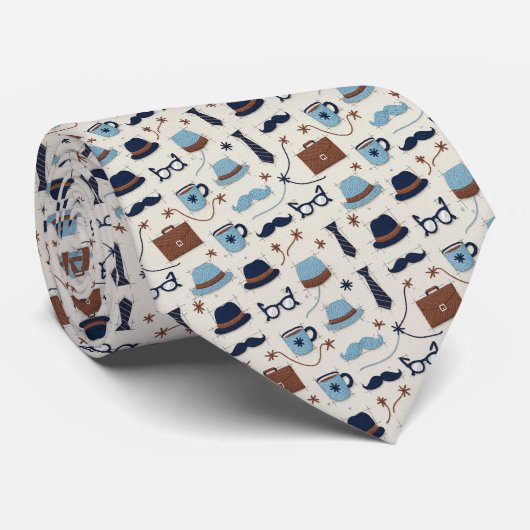 Father's Day Dapper Dad Pattern Necktie Tie ネクタイ (ロール)