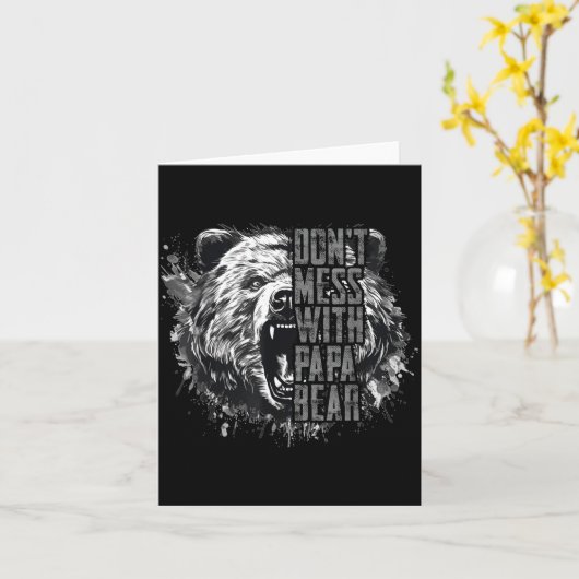 Father's Day Don't Mess With Papa Bear  カード (黄色い花)