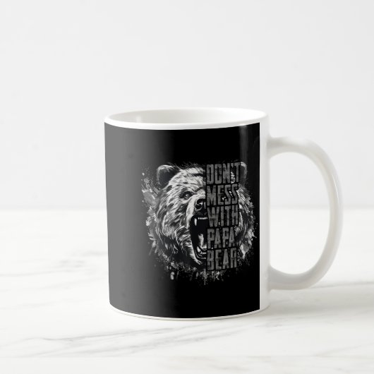 Father's Day Don't Mess With Papa Bear  コーヒーマグカップ (右)
