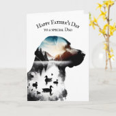 Father's Day Ducks and Labrador Retriever  カード (黄色い花)