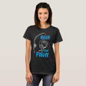 Father's Day Fishing Fisherman Beer Fishy Rod Tシャツ (正面フル)