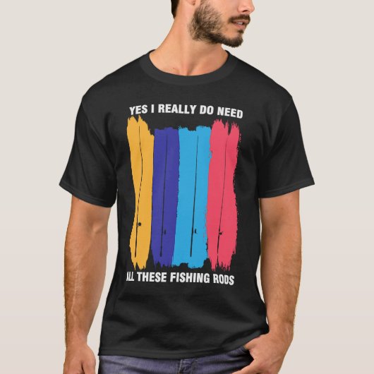 Father's Day Fishing Rods Fisherman Angler Tシャツ (正面)