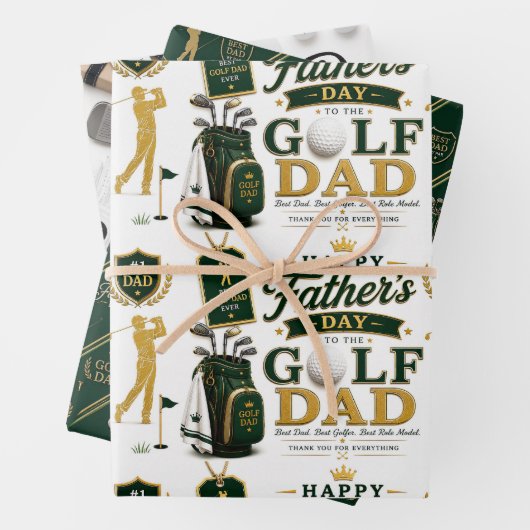 Father's Day for Golf Dad ラッピングペーパーシート (インサイチュ)