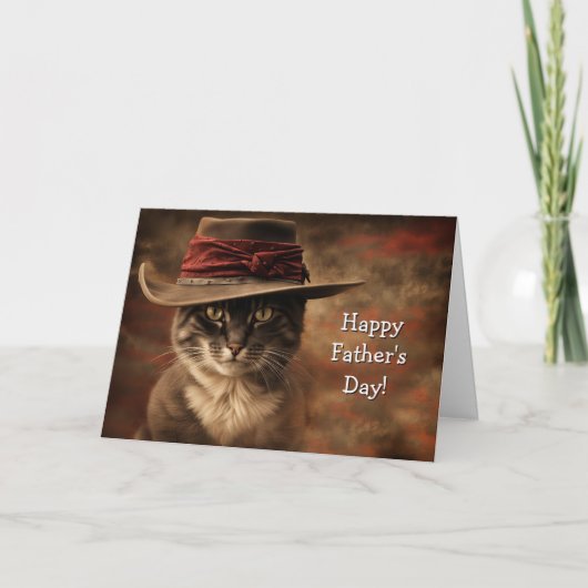 Fathers Day from Cat Funny and Cute Country  カード (正面)