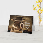 Fathers Day from Dog Cute Country Western カード (黄色い花)