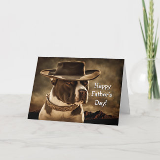 Fathers Day from Dog Cute Country Western カード