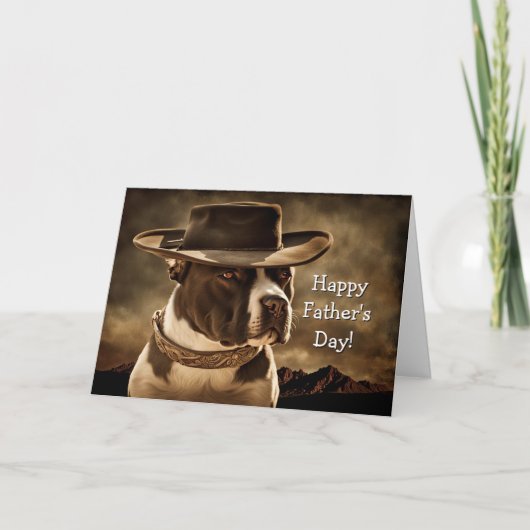 Fathers Day from Dog Cute Country Western カード (正面)