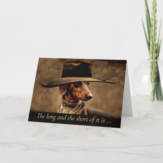Fathers Day From Dog Cute Dachshund Hat カード (正面)