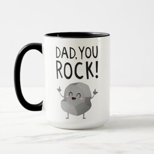 Fathers Day gift Dad, you rock! Cool Funny Kawaii マグカップ (左)
