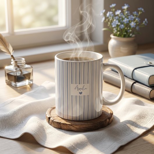 Father's Day Gift For Dad Blue stripes Mug コーヒーマグカップ