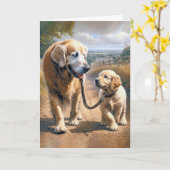 Father's Day Golden Retrievers カード (黄色い花)