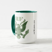 Fathers Day Golf Dad Green Eagle Crest Monogram マグカップ (正面左)