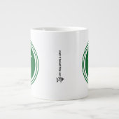 Fathers Day Golf Dad Green Script Circle Monogram ジャンボコーヒーマグカップ (正面)