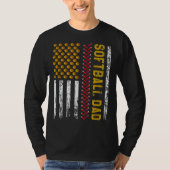 fathers day greatest best softball dad daddy fathe tシャツ (正面)