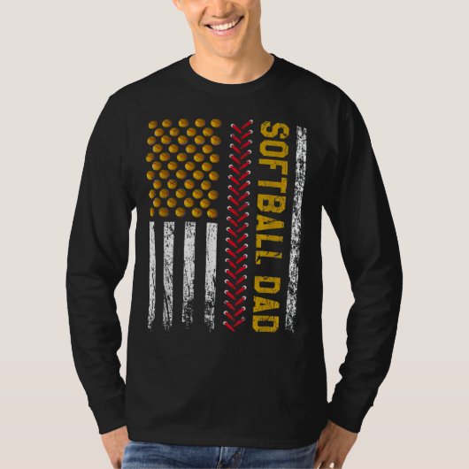 fathers day greatest best softball dad daddy fathe tシャツ (正面)
