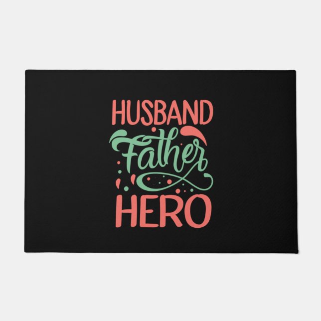 Father's Day Husband Father Hero ドアマット (正面)