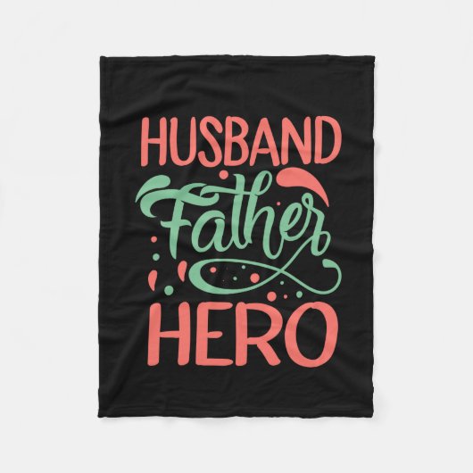 Father's Day Husband Father Hero フリースブランケット (正面)