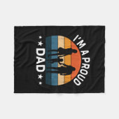 Father's Day I Am A Proud Dad フリースブランケット (正面(横))