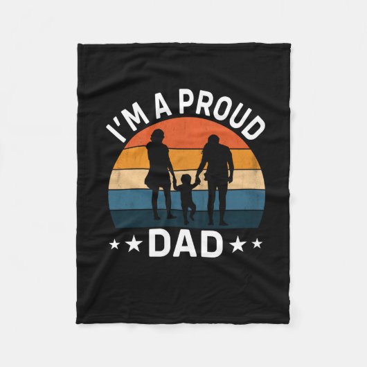 Father's Day I Am A Proud Dad フリースブランケット (正面)