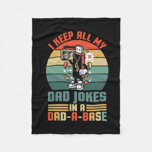 Father's Day I Keep All My Daddy Jokes フリースブランケット (正面)