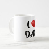 Father's Day I Love Dad Heart Explosion Gift コーヒーマグカップ (正面左)