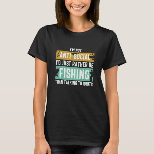 Father's Day I'd Rather Be Fishing Fisherman Tシャツ (正面)