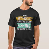 Father's Day I'd Rather Be Fishing Fisherman Tシャツ (正面)