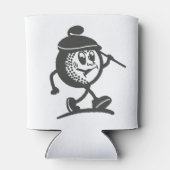 Fathers Day Money Game Work Hard Golf Hard Mono 缶クーラー (裏面)