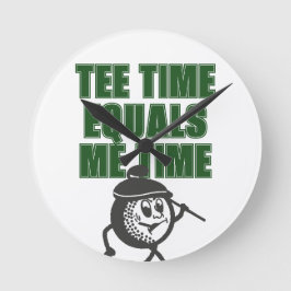 Fathers Day Office Golf Dad Tee Time Equals Me ラウンド壁時計