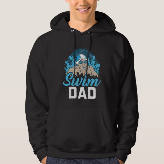 Fathers Day Papa Best Dad Ever Fatherhood Swim Dad パーカ (正面)