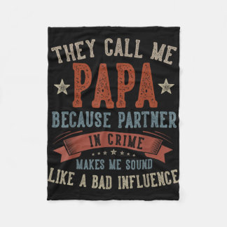Father's day papa call papa funny papa birthday フリースブランケット