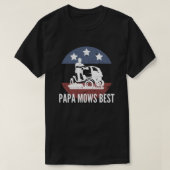 Father's Day : Papa Mows Best - Patriotic Dad Tシャツ (デザイン正面)
