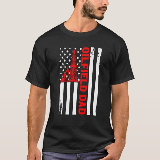 Father's Day Patriotic Oilfielder American Flag Oi Tシャツ (正面)