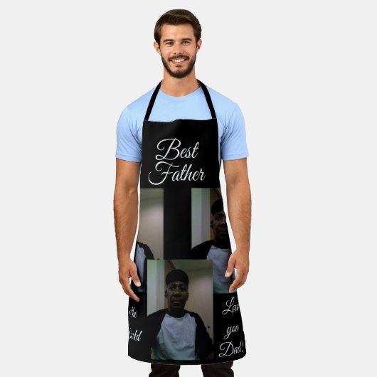 Fathers Day PERSONALIZED  All-Over Print Apron エプロン (着用した状態)