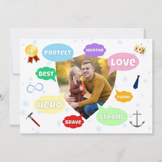 Fathers Day Photo Word Clouds Best Dad Father (正面)