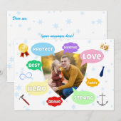 Fathers Day Photo Word Clouds Best Dad Father (正面/裏面)